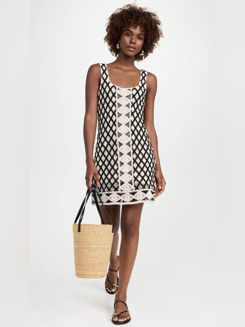 Z SUPPLY playa crochet mini dress in black size M bohemian beachy